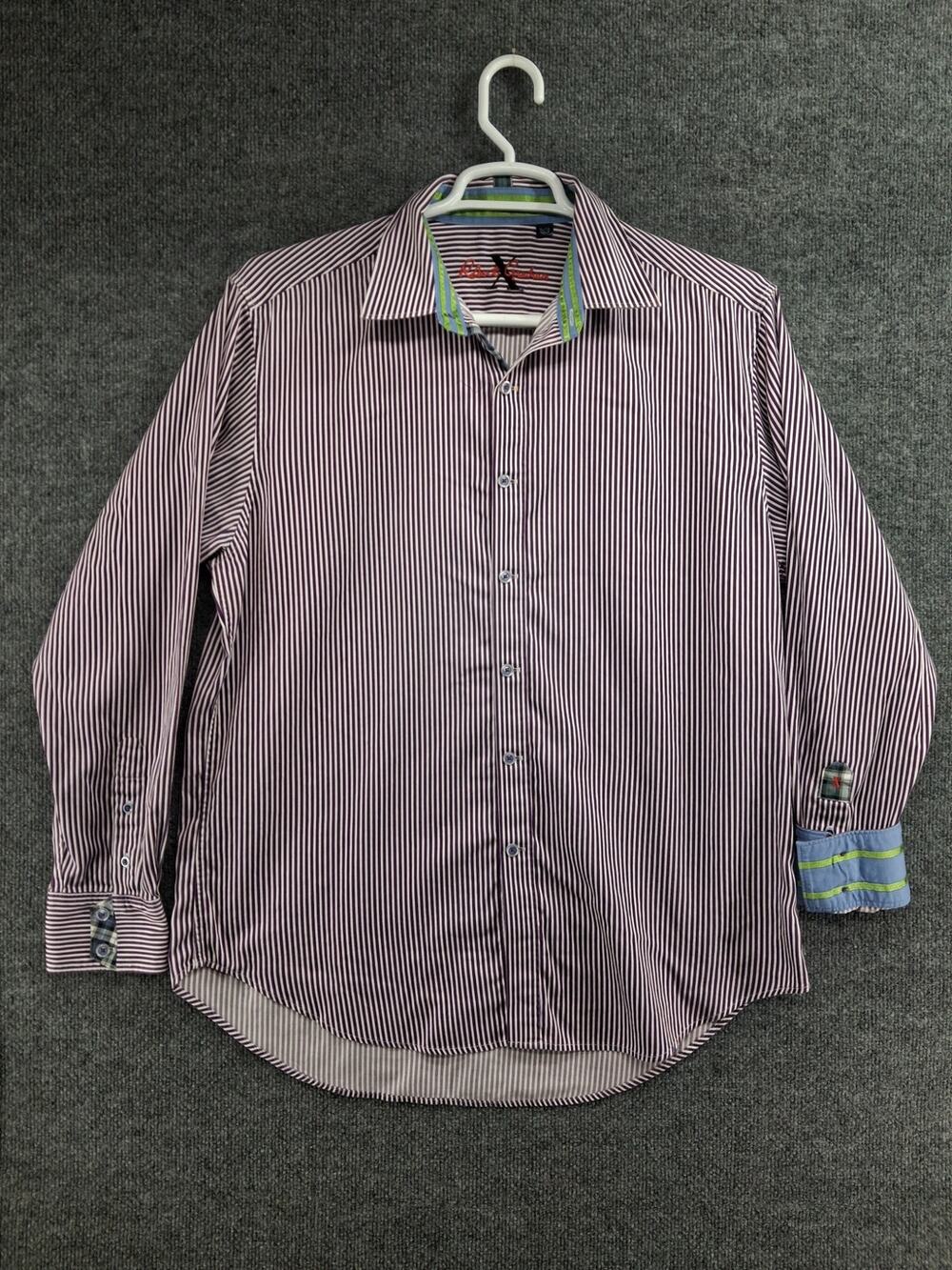 Robert Graham Shirt Mens XL Button Down Long Sleeve Striped